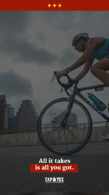 CapTex Tri Motivational Background with cyclist