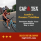 Cyclist competes in the CapTex Triathlon. Text on design reads Register Now for the 2021 CapTex Triathlon.